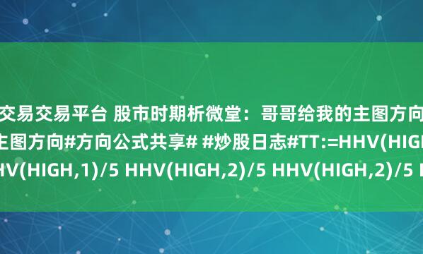 股票交易交易平台 股市时期析微堂：哥哥给我的主图方向，超精确高胜率神相通的主图方向#方向公式共享# #炒股日志#TT:=HHV(HIGH,1)/5 HHV(HIGH,2)/5 HHV(HIGH,2)/5 HHV(...